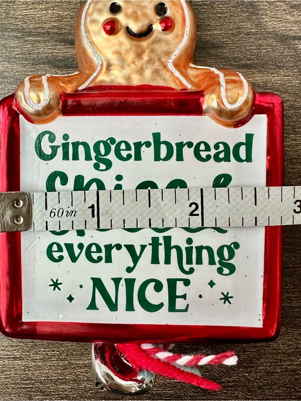 Macy’s Holiday Lane Glass Gingerbread Spice & Everything Nice Christmas Ornament